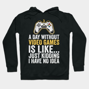 A Day Without Video Games Is Like Just Kidding I Have No Idea Hoodie